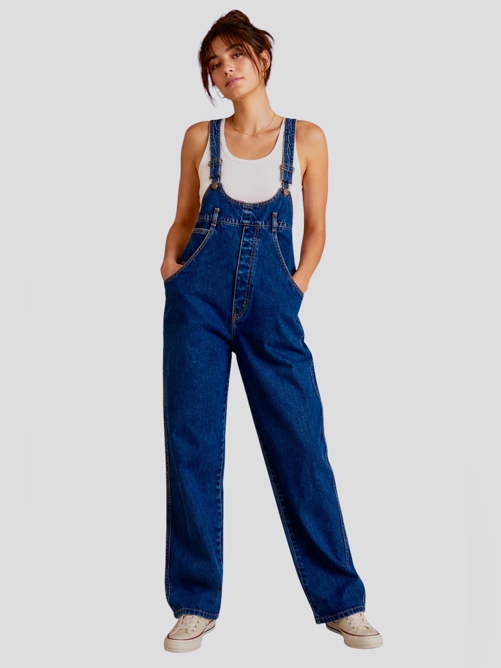 Vintage 70’s RARE Visa Made in USA Denim Pull On Overalls Straight Leg Sz 28